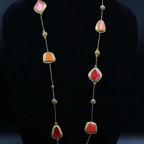 ANNE KLEIN COUTURE POURED GLASS MULTI COLOR NECKLACE - Picture 8 of 10